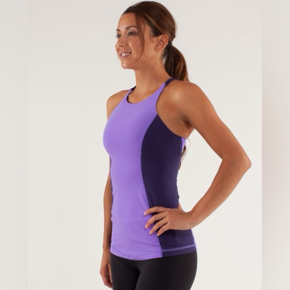 Lululemon Purple High-Neck Crisscross Back Athletic Tank | Size 6